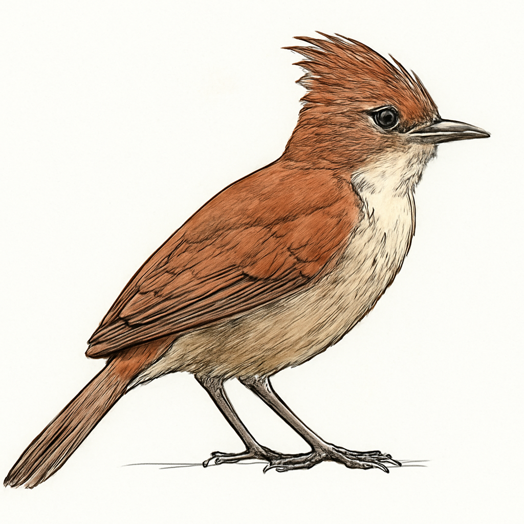 Illustration von Weißkehl-Haubenläufer