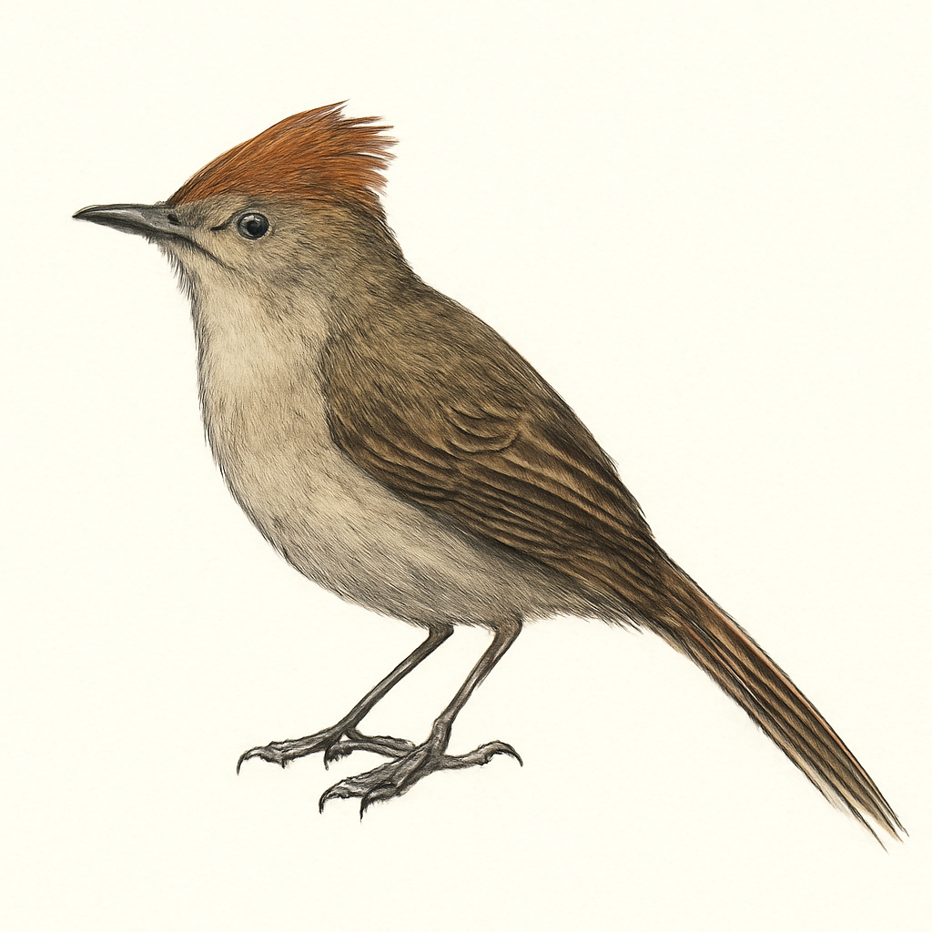 Illustration von Weißwangen-Dickichtschlüpfer