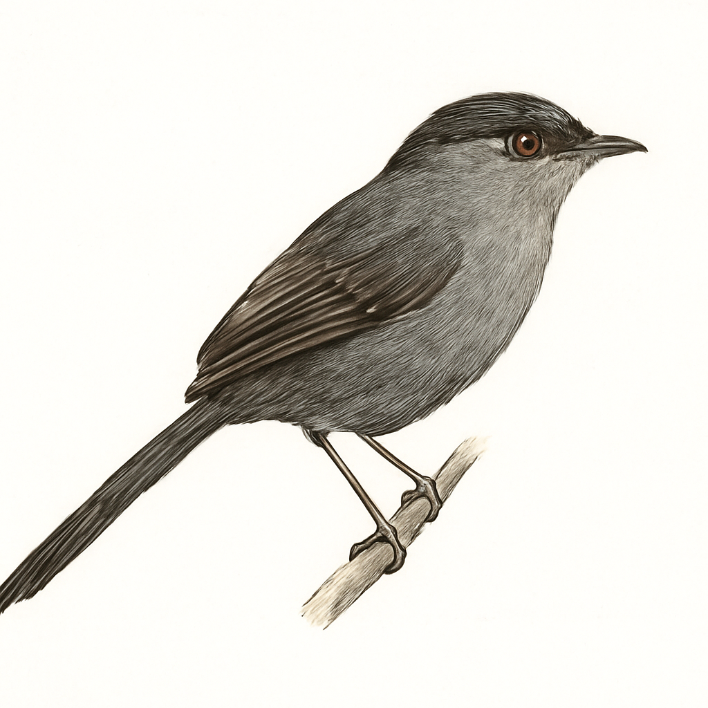 Illustration von Graurücken-Dickichtschlüpfer
