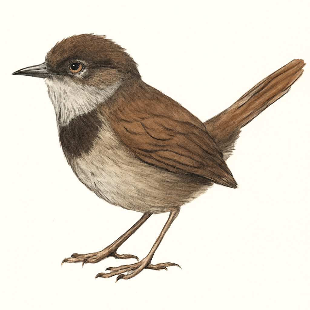 Illustration von Dunkelbrust-Dickichtschlüpfer
