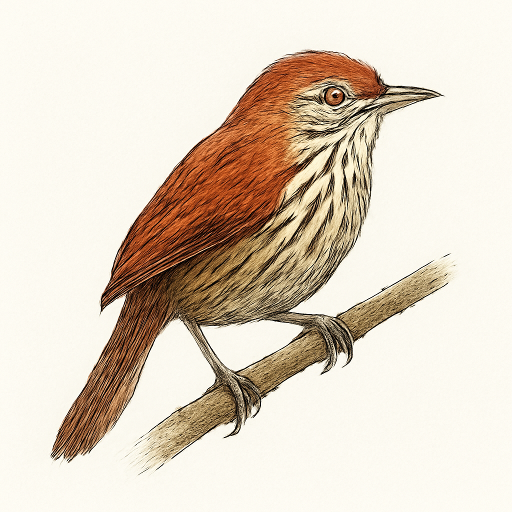 Ilustração de stripe-breasted spinetail