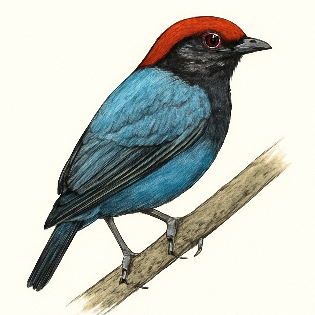 Yungas Manakin illustration