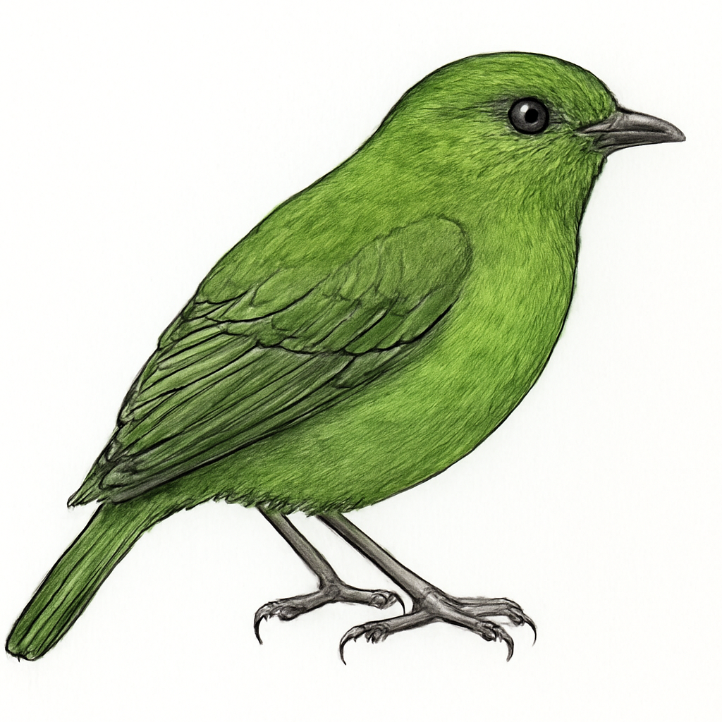 Green Manakin illustration