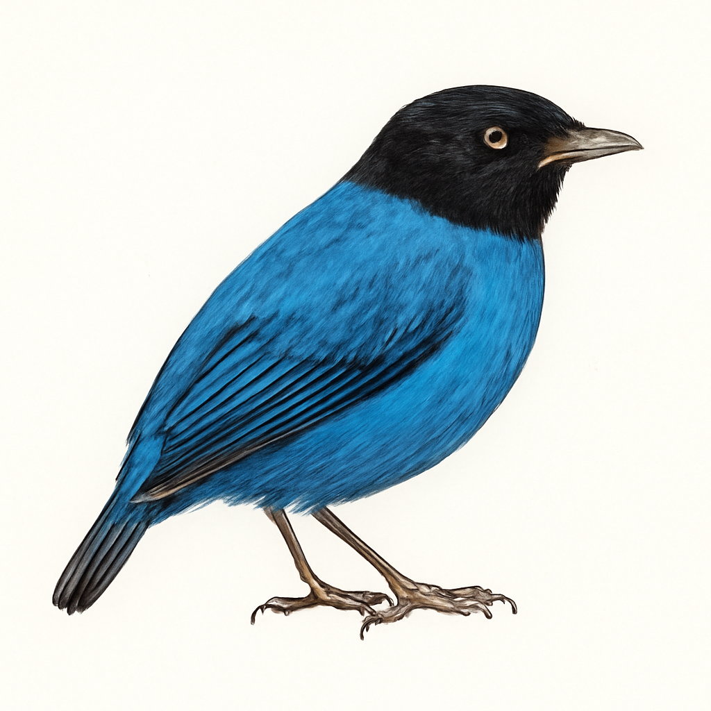 Velvety Manakin illustration