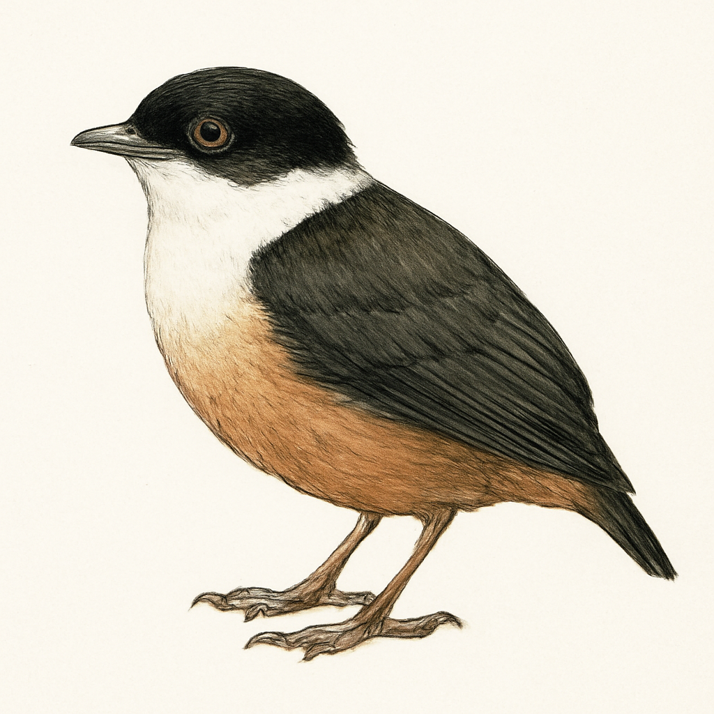 Illustration von Weißbandpipra