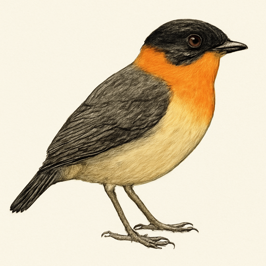 Illustration von Orangebandpipra