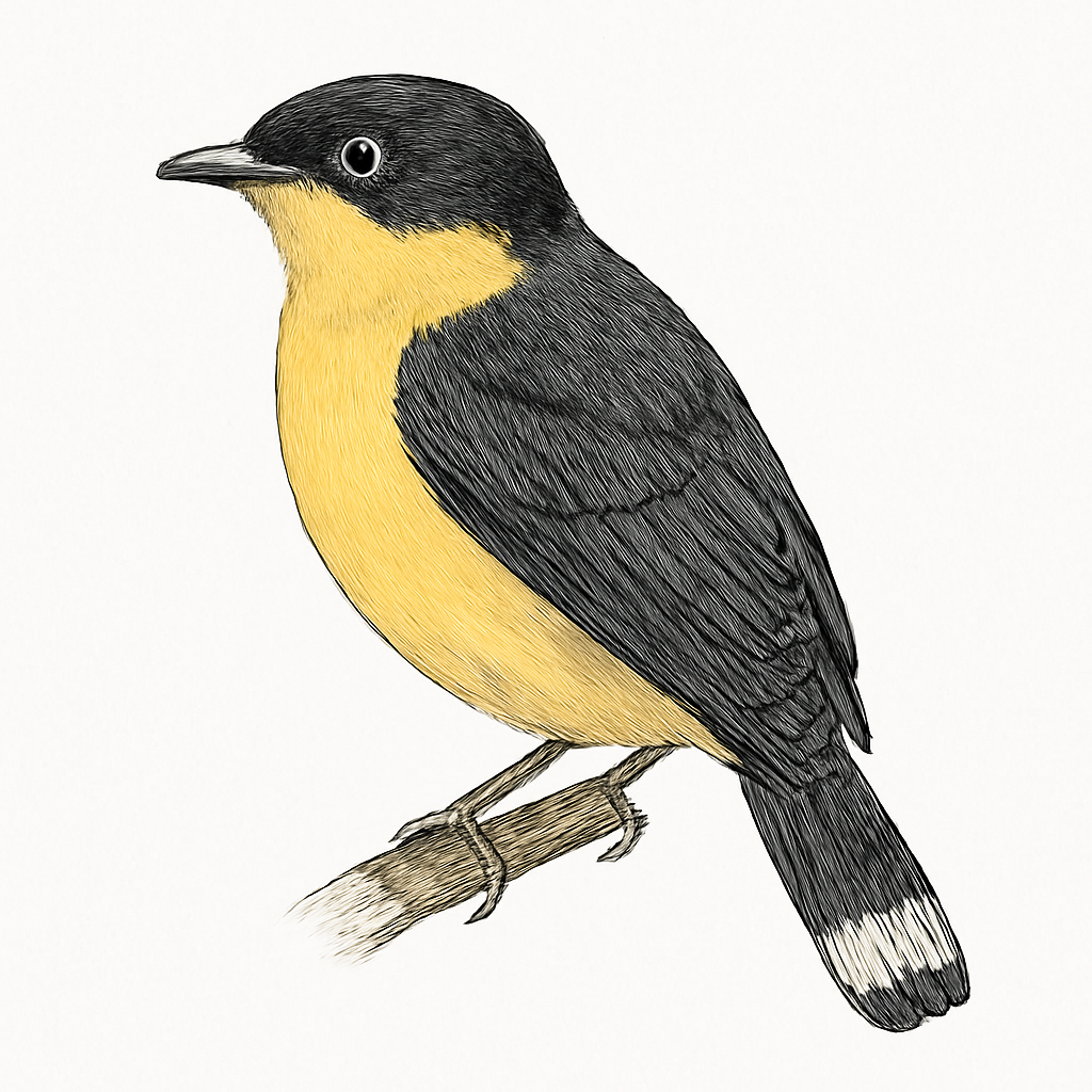 Illustrazione di Band-tailed Manakin
