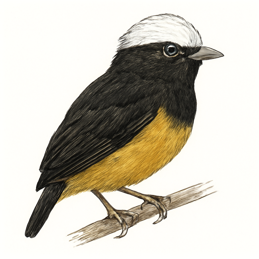 Illustrazione di White-crowned Manakin