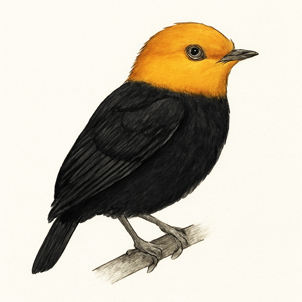 Golden-headed Manakin illustration