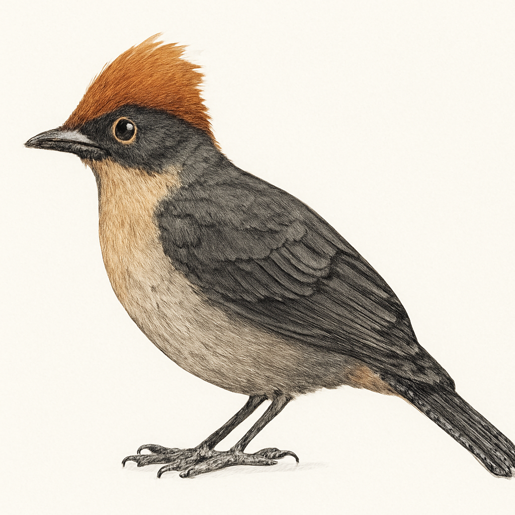 Chestnut-crested Cotinga illustration