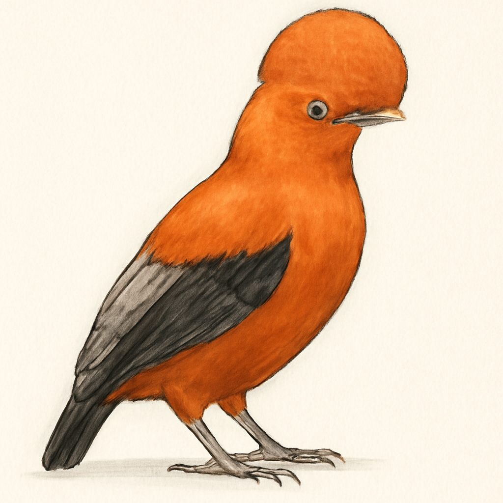 Guianan Cock-of-the-rock illustration