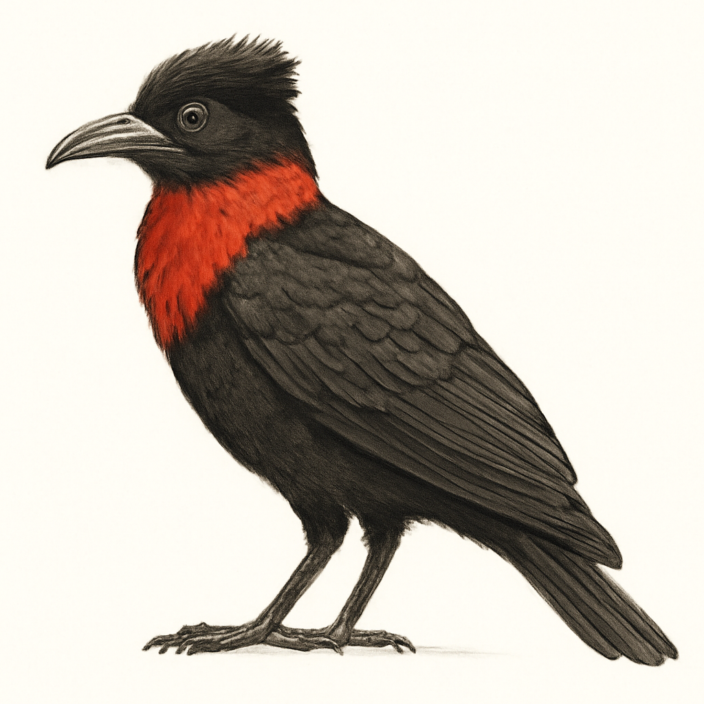 Red-ruffed Fruitcrow illustration