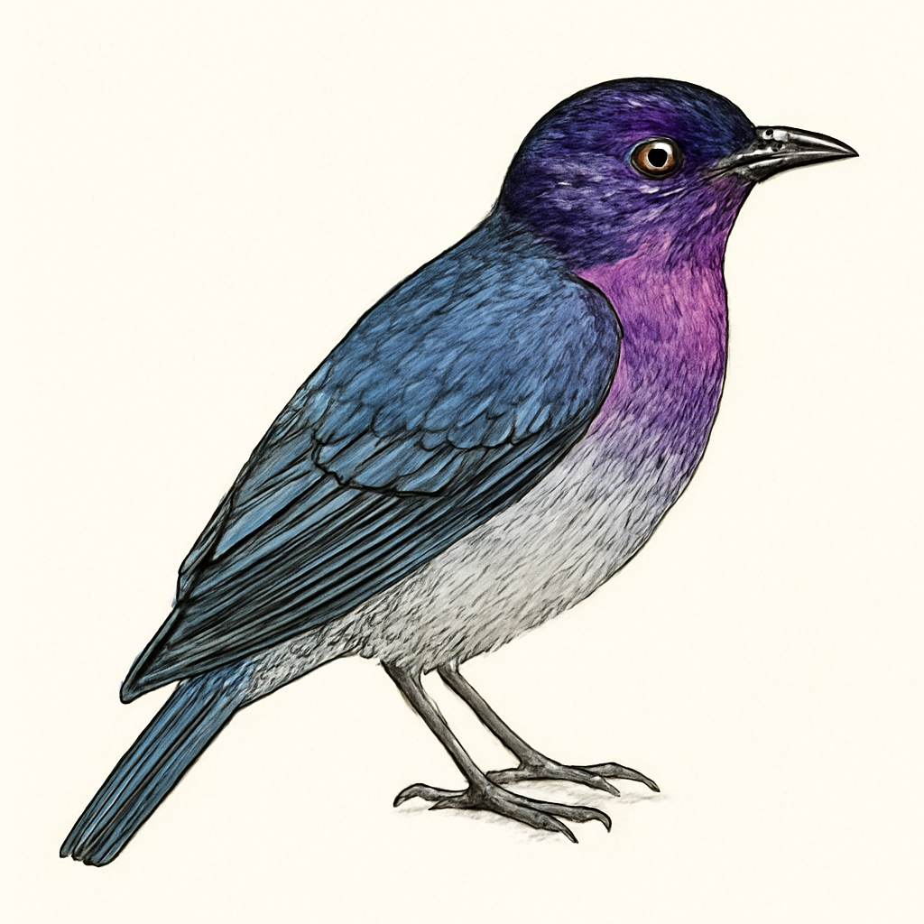 Purple-breasted Cotinga illustration