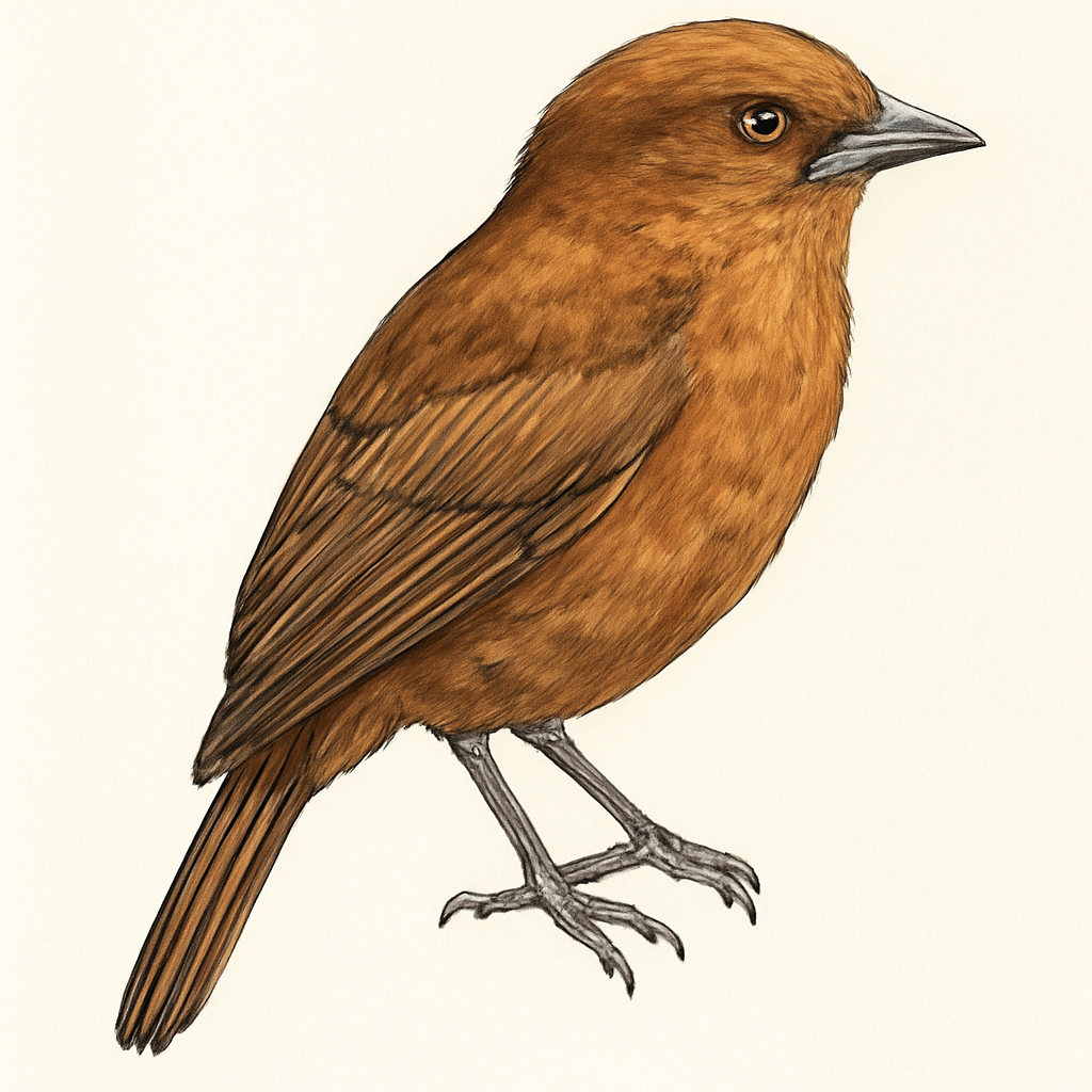 Rufous Piha illustration