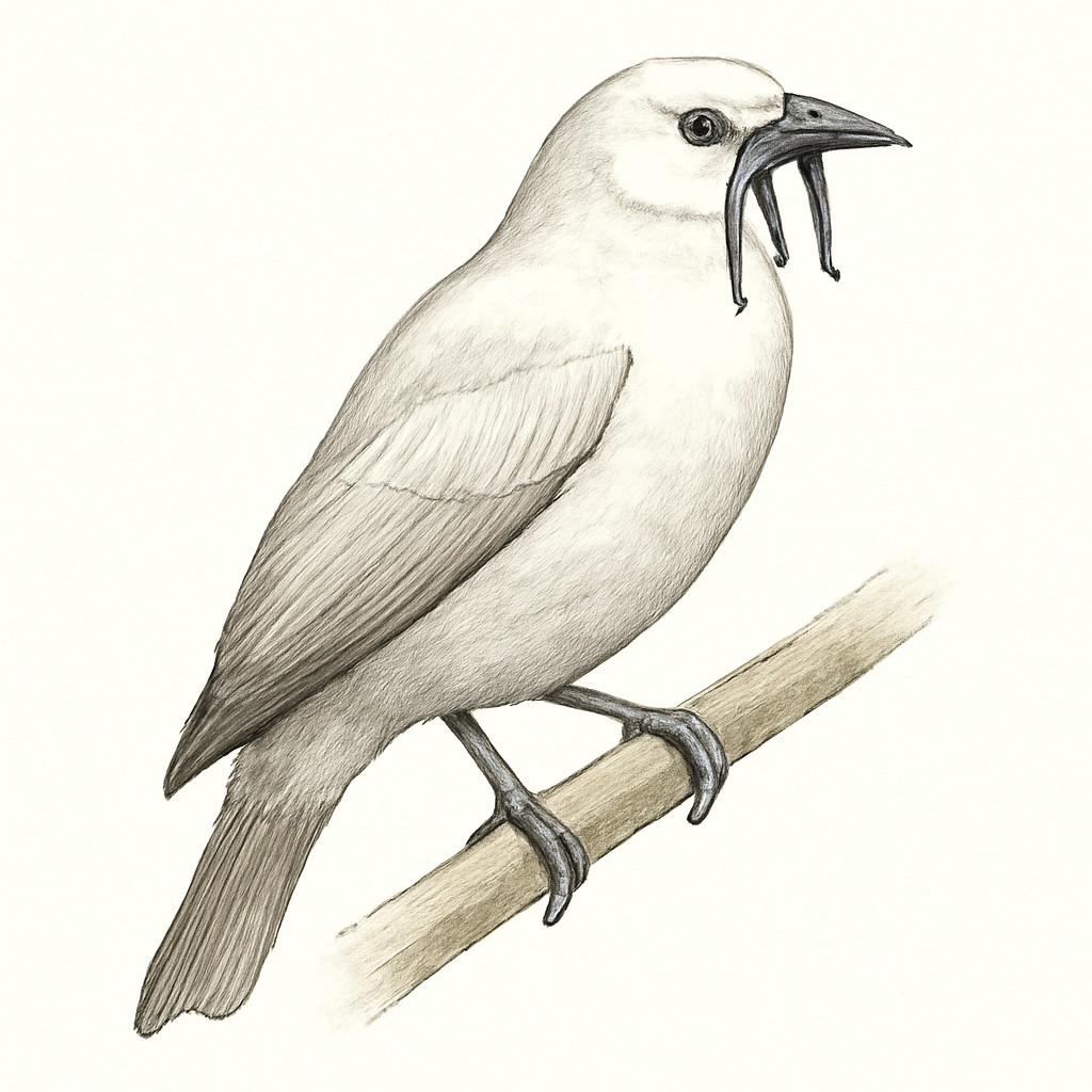 Illustrazione di Three-wattled Bellbird