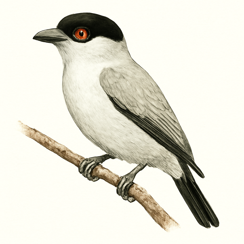 Illustratie van Zwartstaarttityra