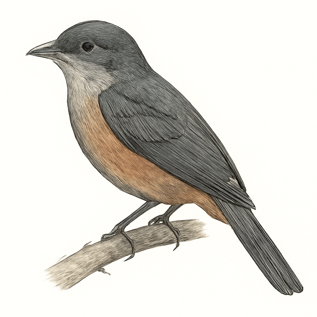 Cinereous Becard illustration