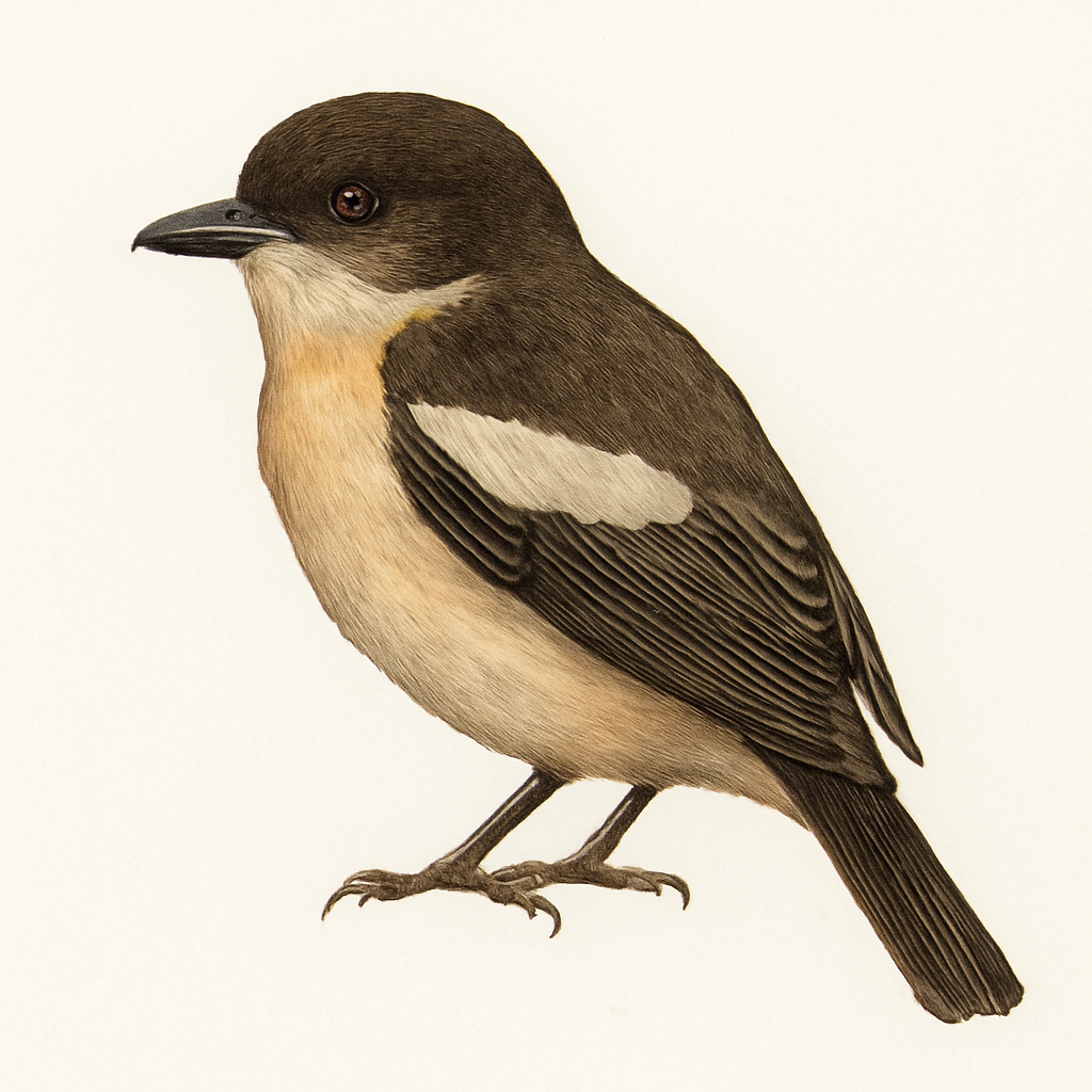 White-winged Becard illustration