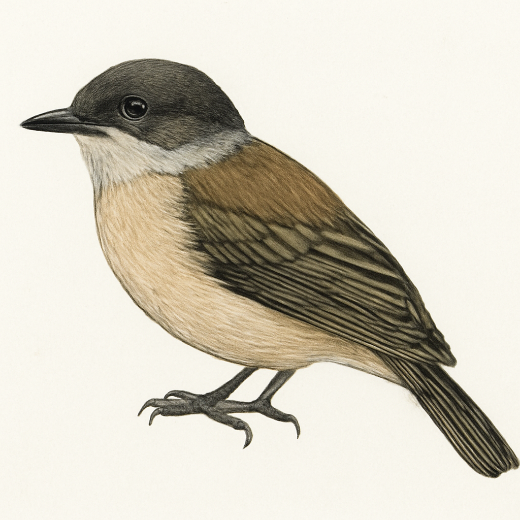 Ilustração de gray-collared becard