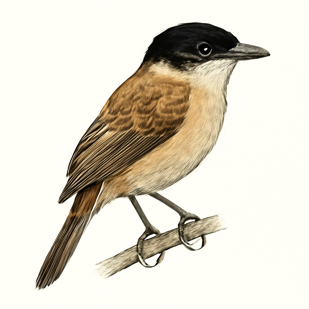 Black-capped Becard illustration