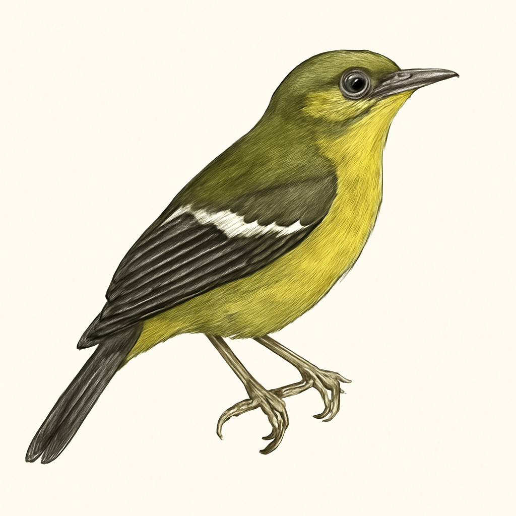 Illustration von Gelbzügel-Pipratyrann