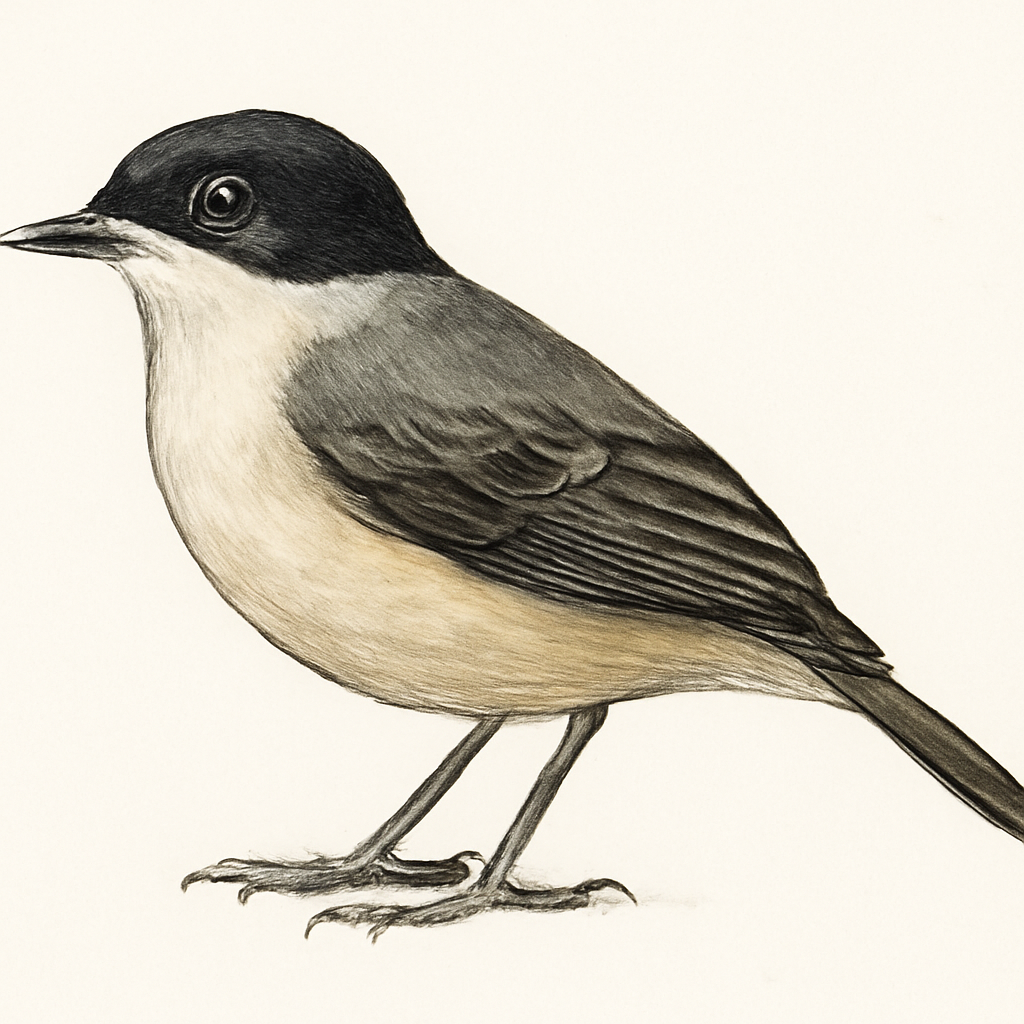 Black-capped Piprites illustration