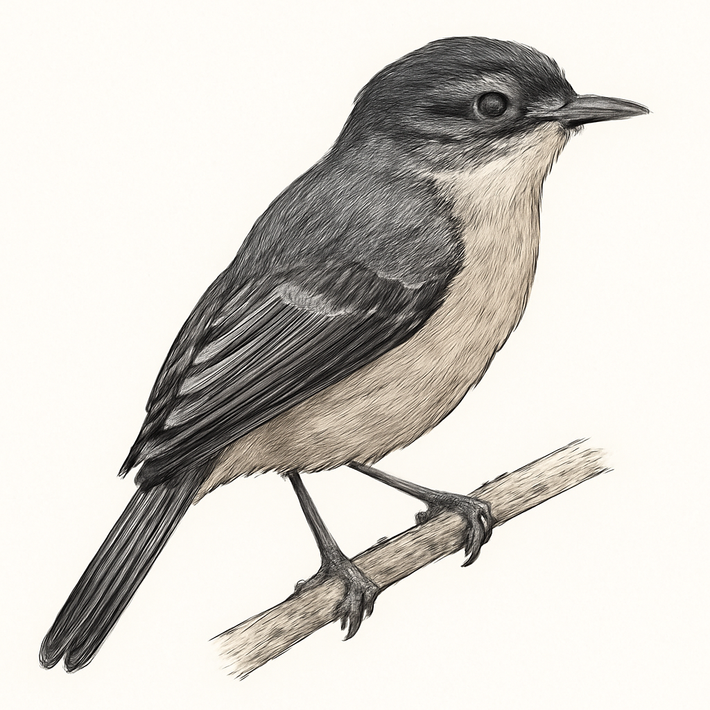 Illustrazione di Slaty-capped Flycatcher