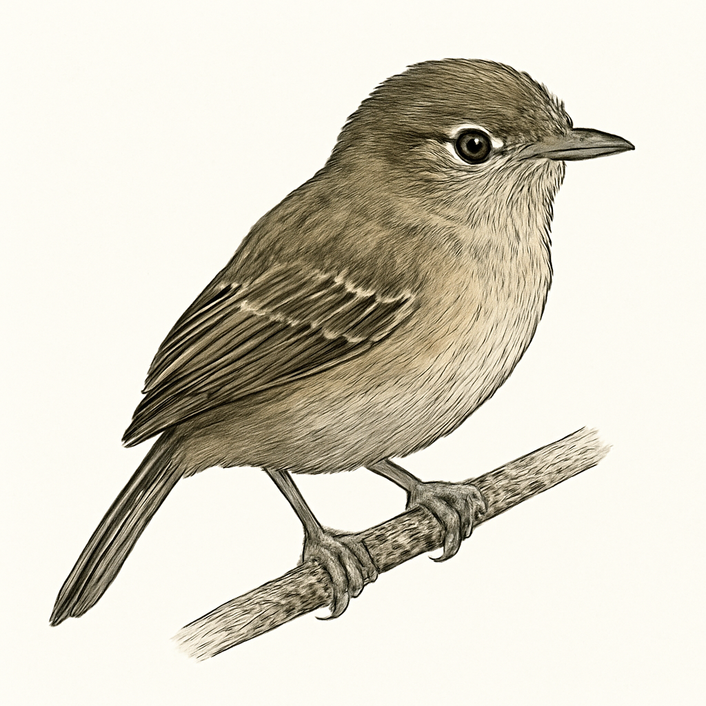 Illustration de Todirostre à poitrine ombrée