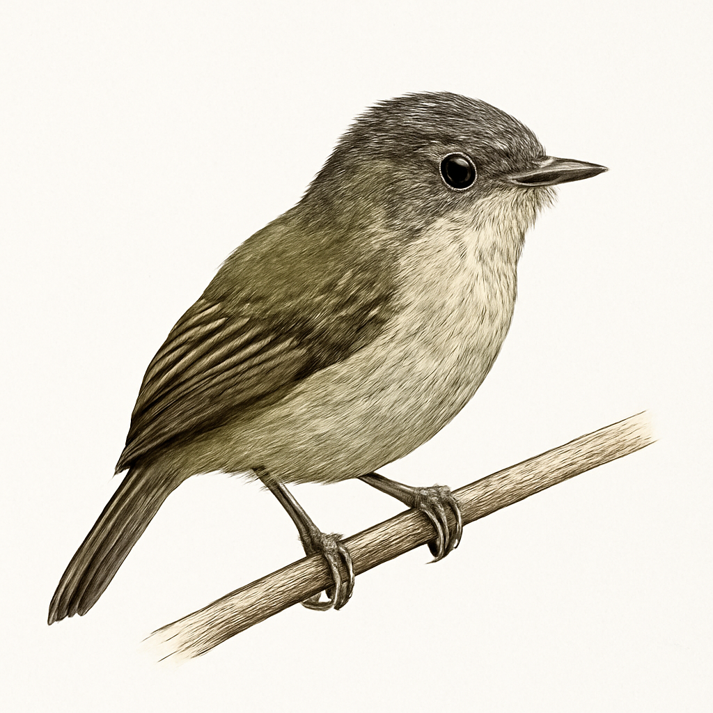 Illustration von Grünrücken-Todityrann