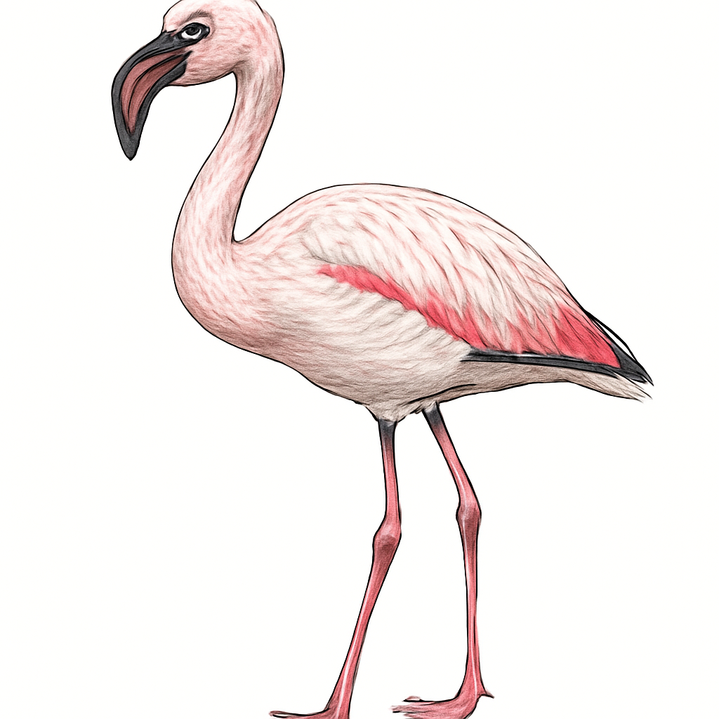 Lesser Flamingo illustration