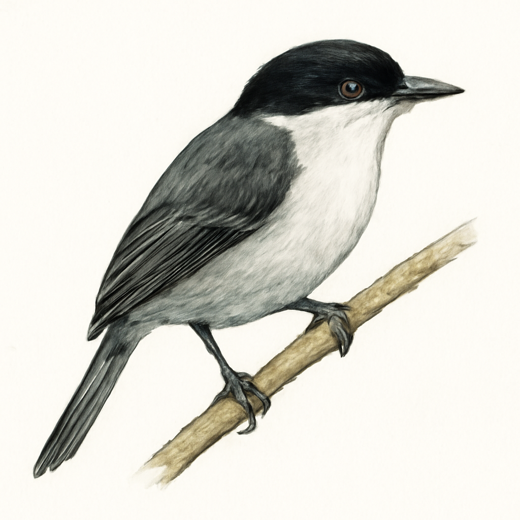 Illustrazione di Black-and-white Tody-Flycatcher