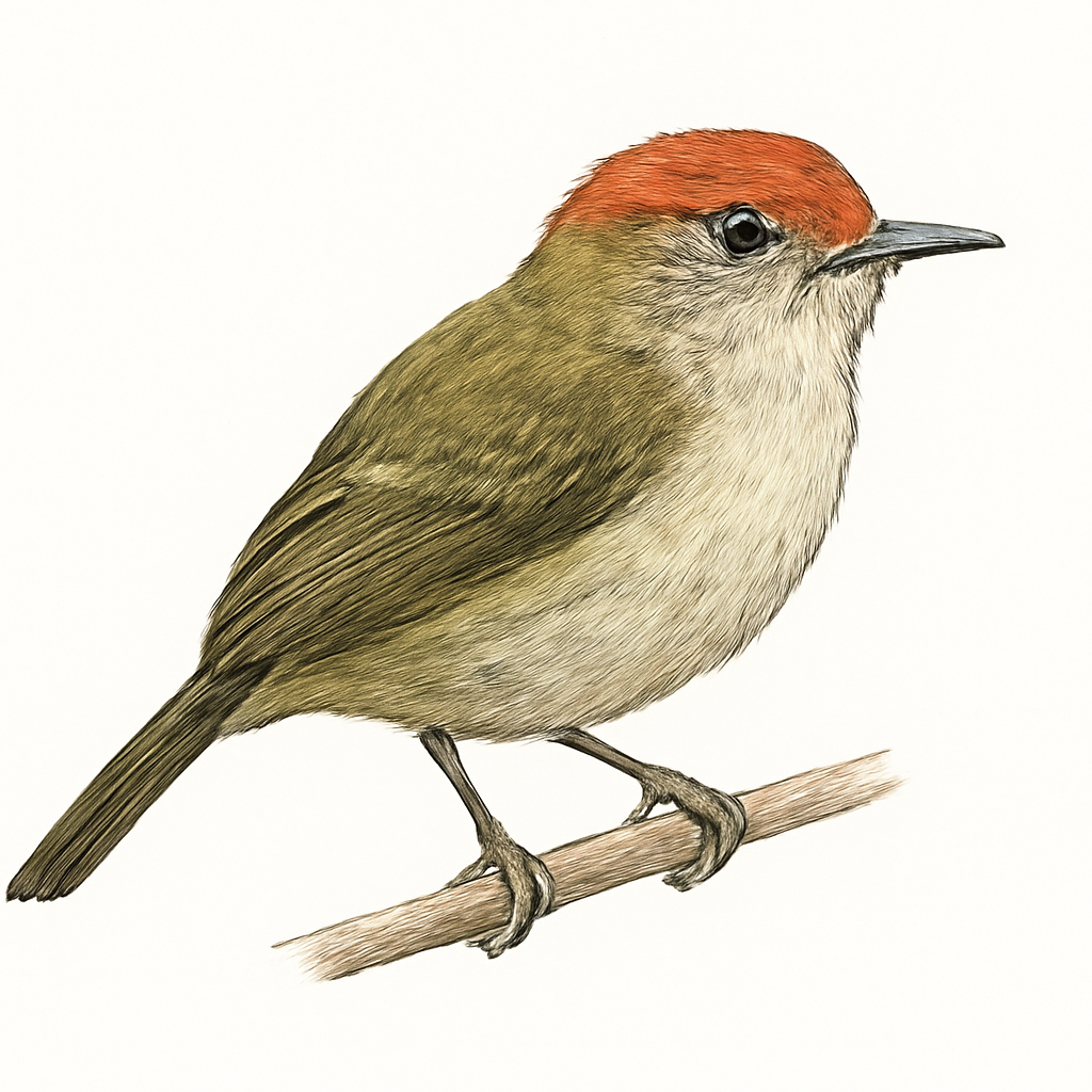 Illustration de Todirostre à front roux