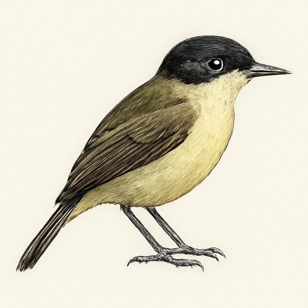 Illustration de Todirostre à tête noire