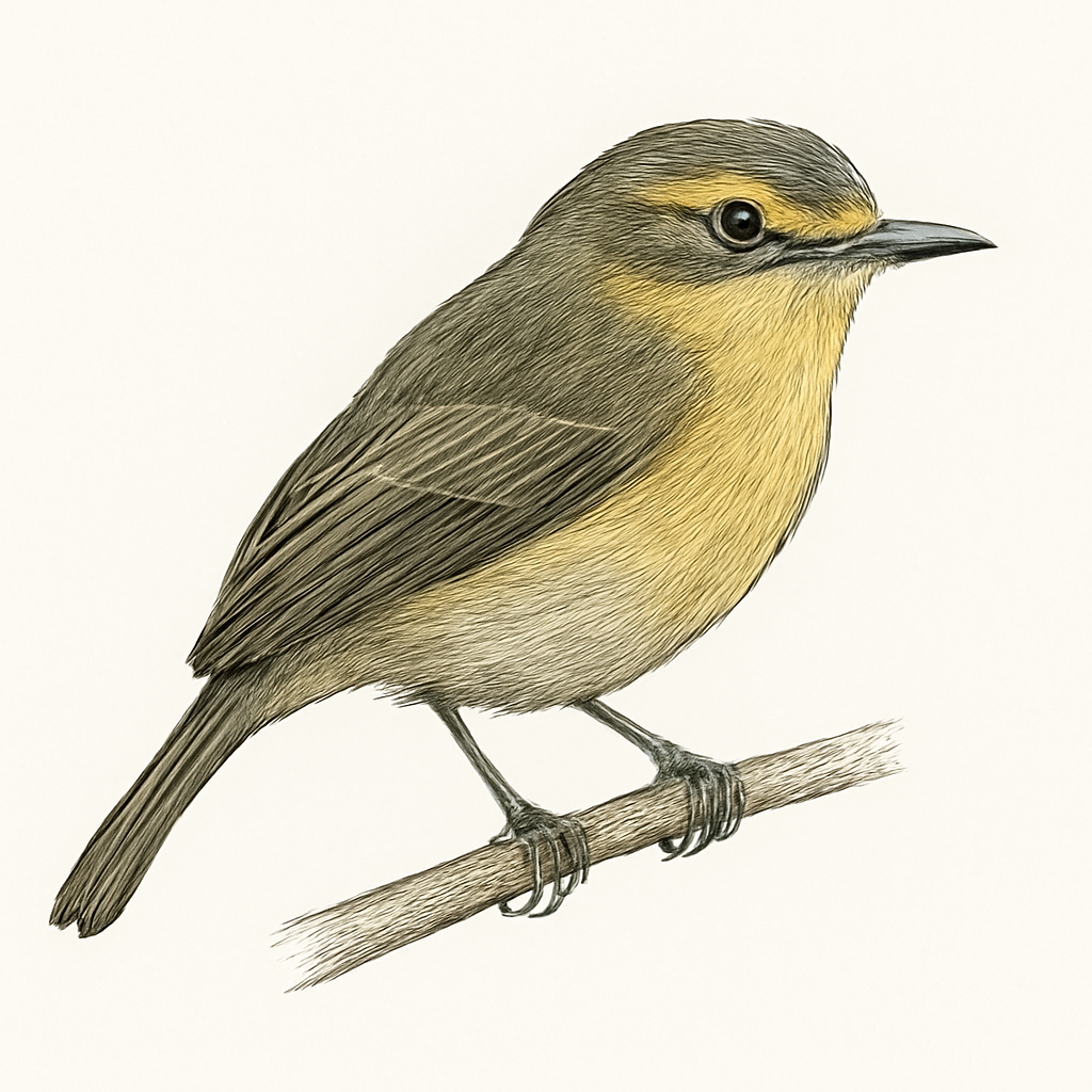 Illustrazione di Ochre-lored Flatbill