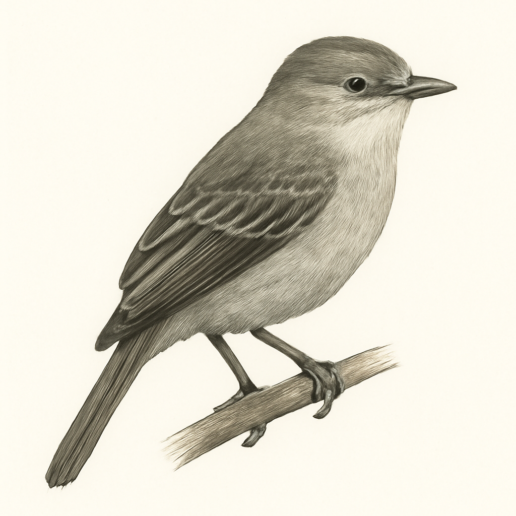 Illustration von Graurücken-Olivtyrann