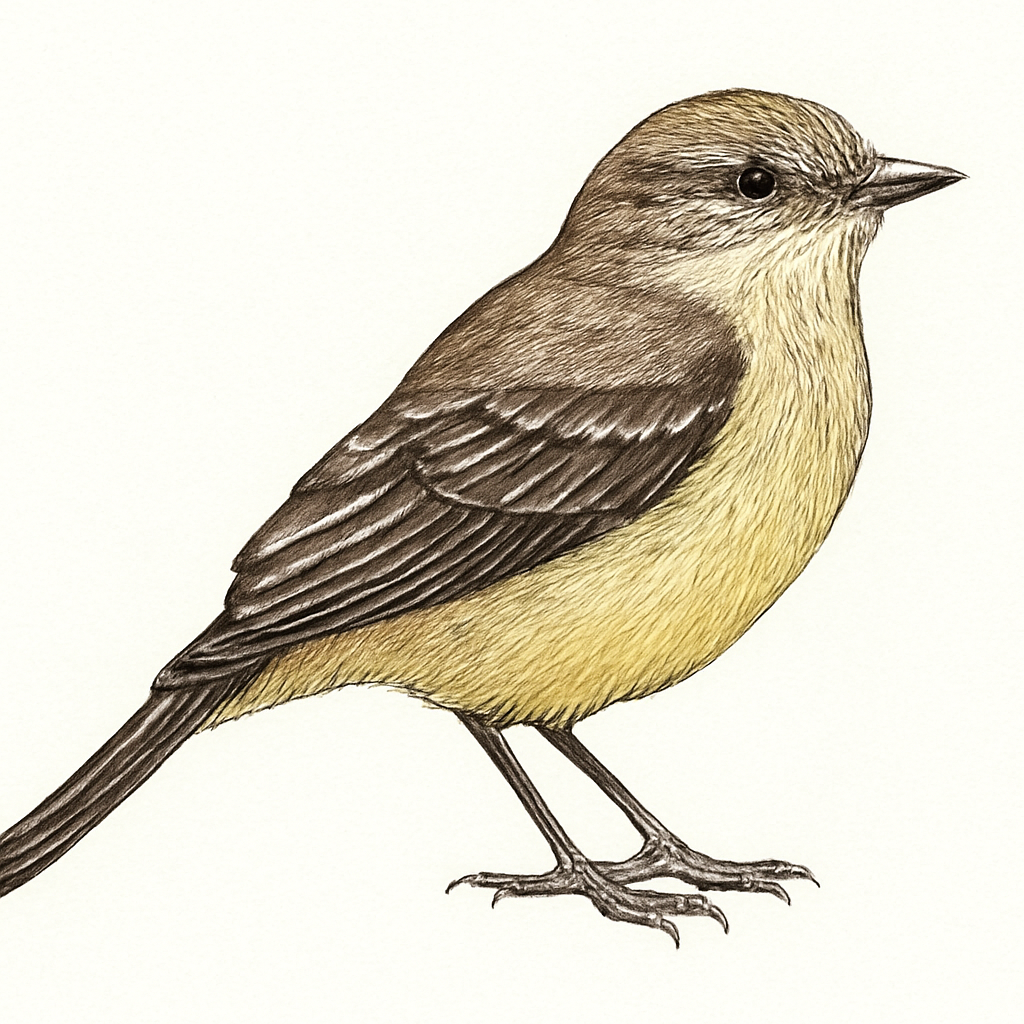 Illustration de Élénie à ventre jaune