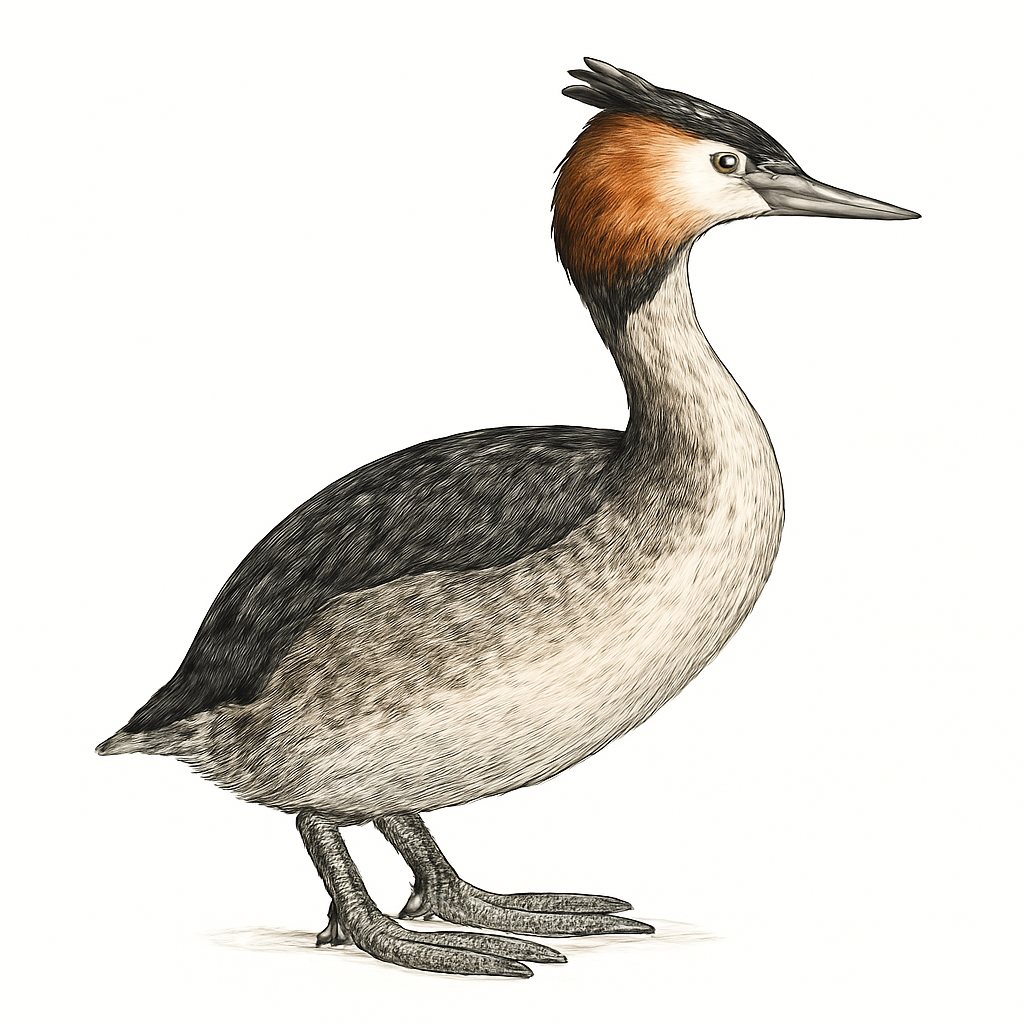 Great Grebe illustration