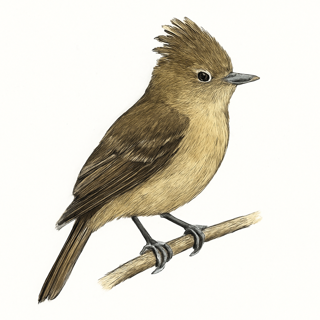 Illustrazione di Tufted Flycatcher
