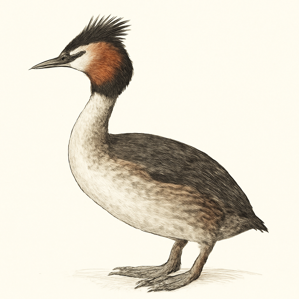 Great Crested Grebe illustration