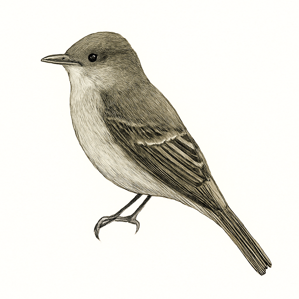 Eastern Wood-Pewee illustration