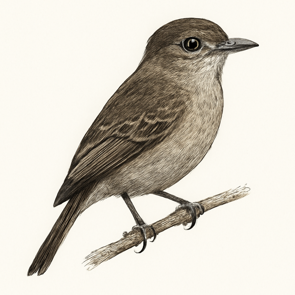 Illustrazione di Fuscous Flycatcher