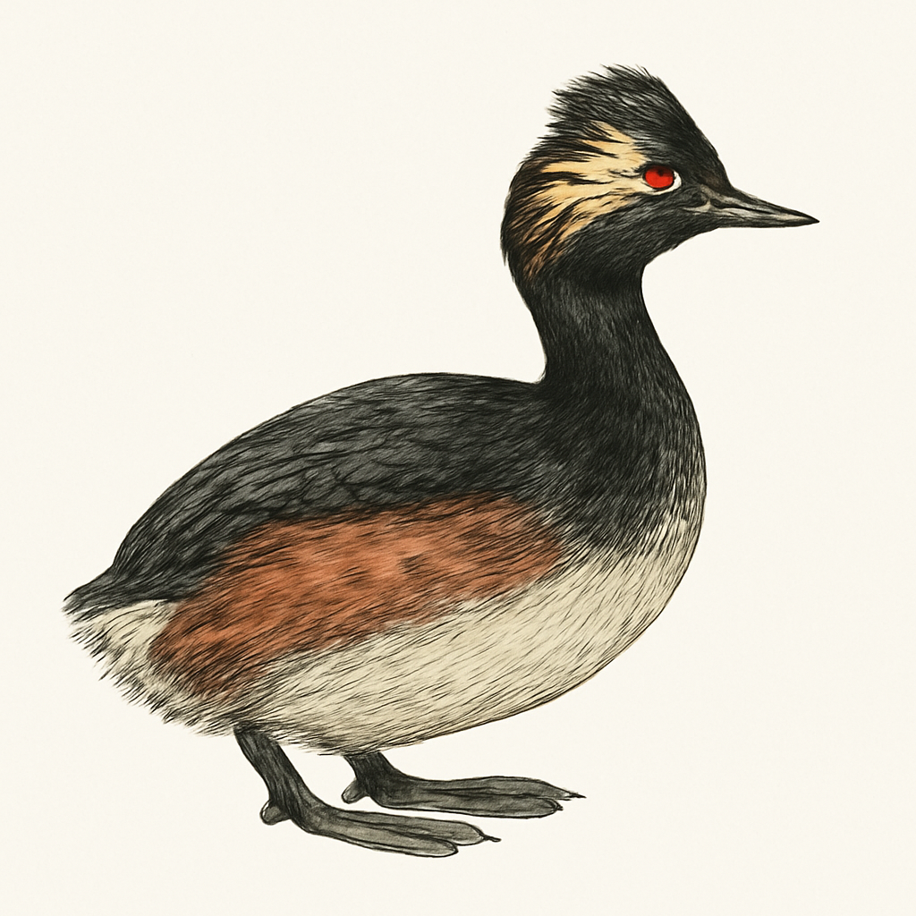 Black-necked Grebe illustration