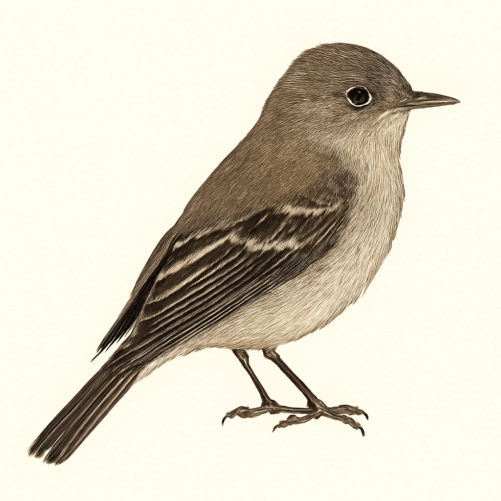 Illustration von Buschland-Schnäppertyrann