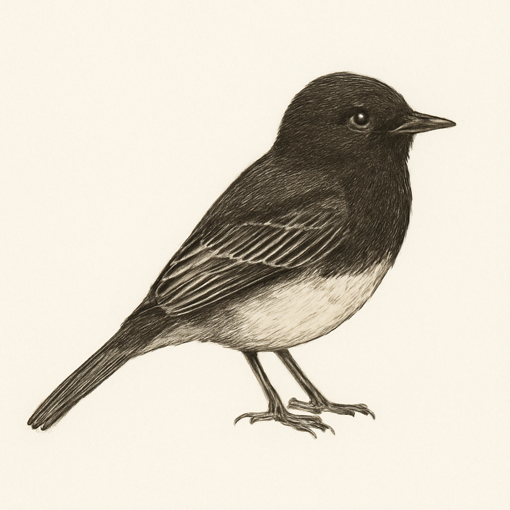 Black Phoebe illustration