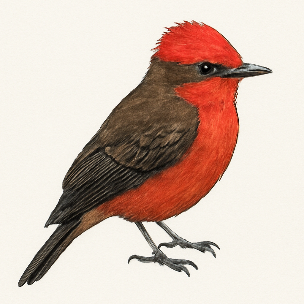 Vermilion Flycatcher illustration