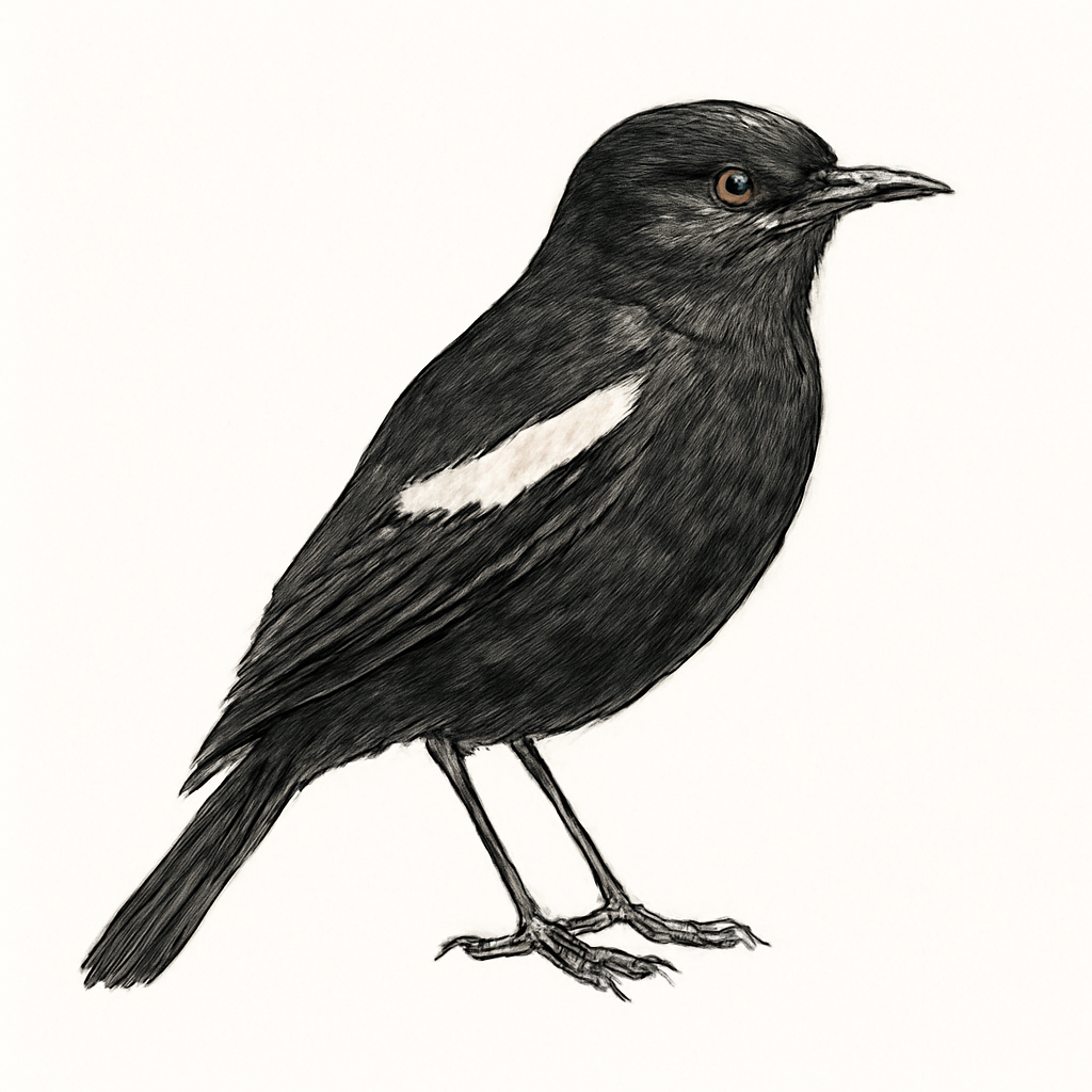Illustrazione di White-winged Black-Tyrant