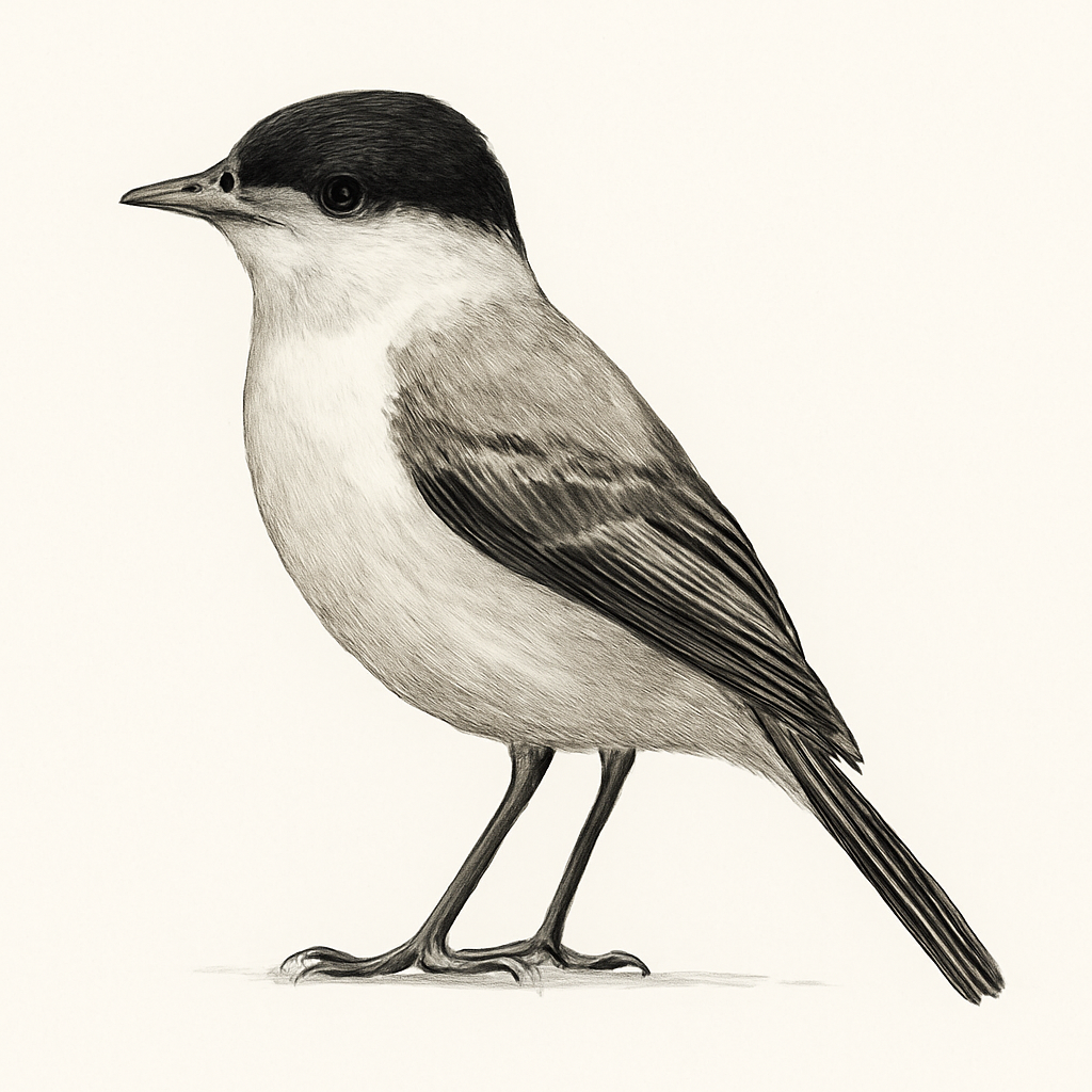 Black-crowned Monjita illustration