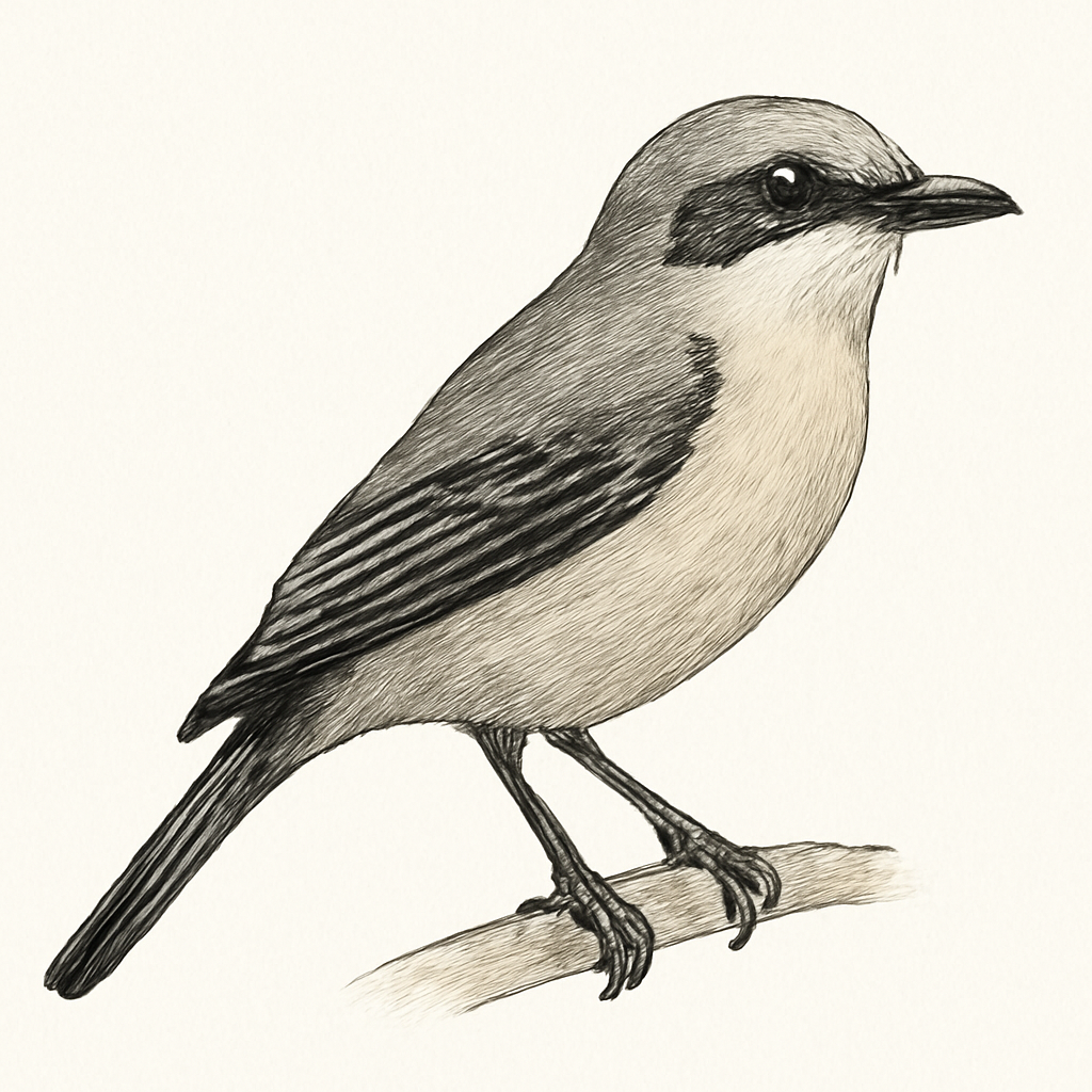 Illustration von Schwarzschwanz-Hakentyrann