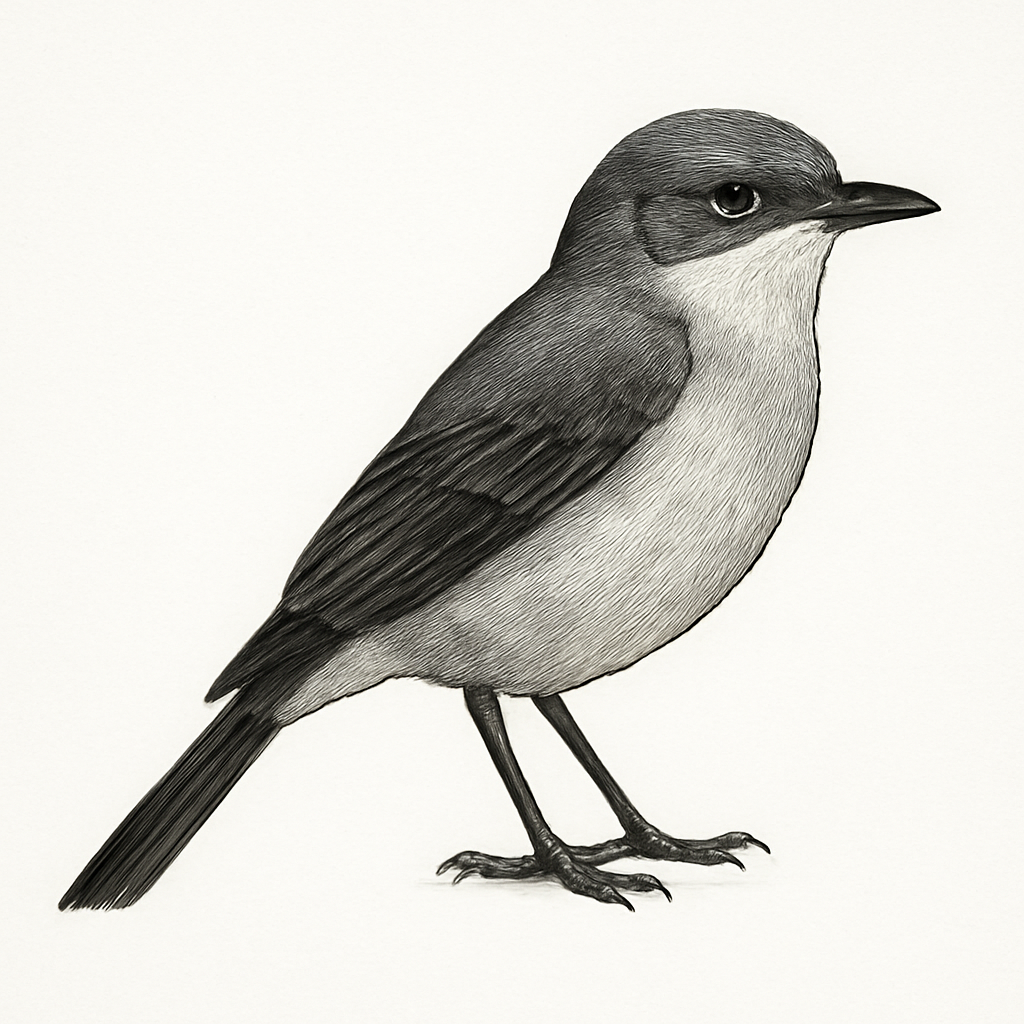 Illustration von Weißbrauen-Hakentyrann
