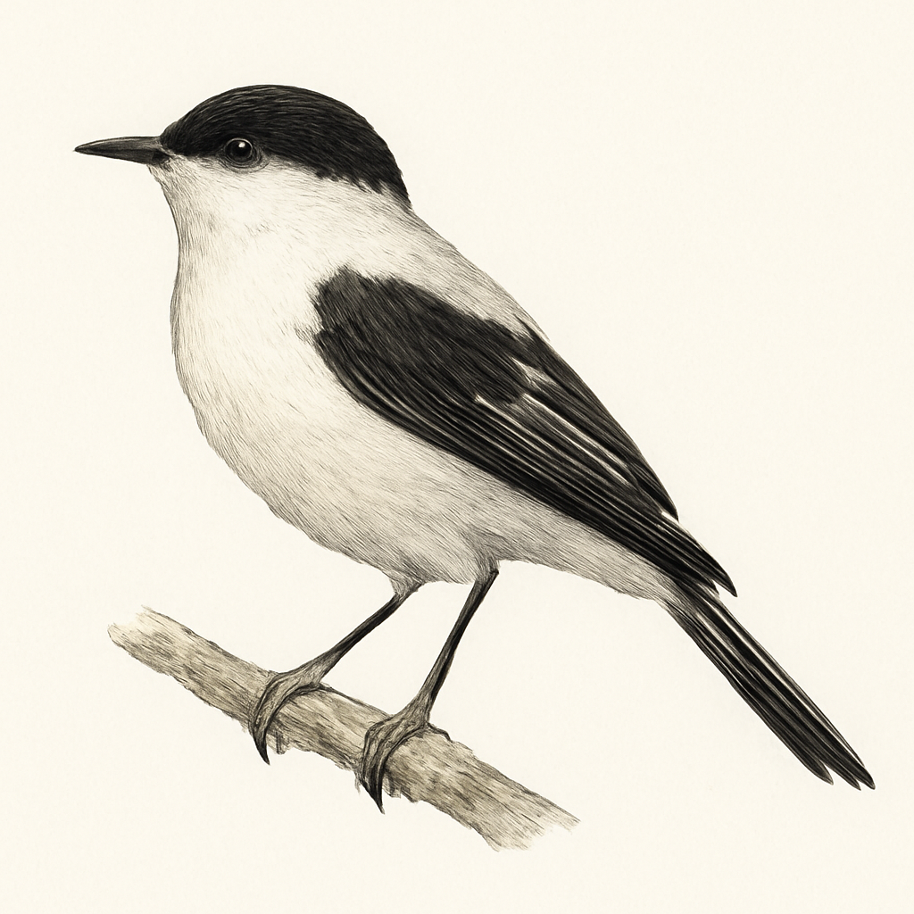 Black-and-white Monjita illustration